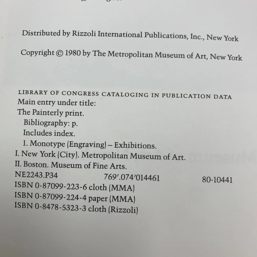 The Painterly Print Monotypes from the Seventeenth to the Twentieth Century 1980